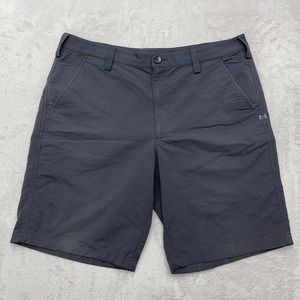Under Armour Shorts Mens 36 Gray Loose Golf Outdoor Chino 10" Casual Heatgear